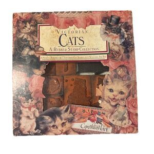 Victorian Cats Rubber Stamp Collection - 7 Stamps Cynthia Hart Rubber Stampede